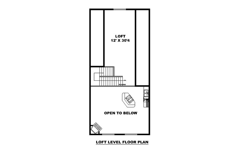Home Plan - Floor Plan - Upper Floor for Cabin House Plan #117-1017 - 2 bed, 2 bath