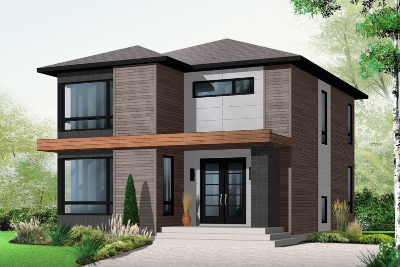 Home Plan - Contemporary Exterior - Front Elevation Plan #23-2554