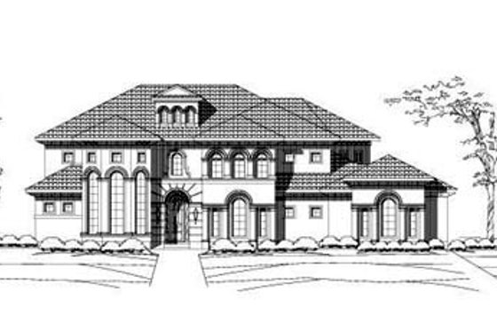 Exterior - Front Elevation for Mediterranean House Plan #411-120 - 4 bed, 3.5 bath