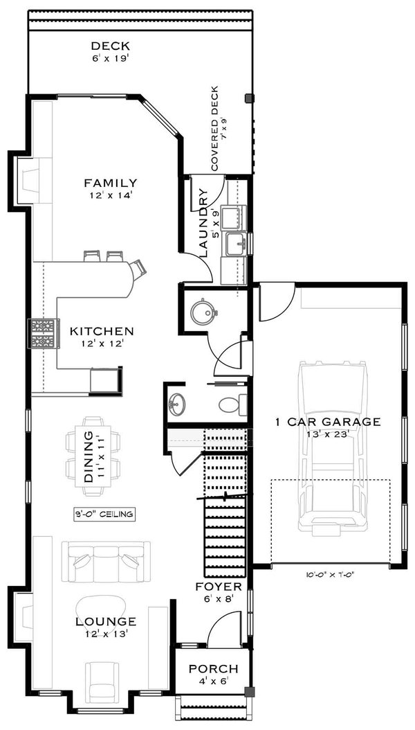 Country Floor Plan - Main Floor Plan #1101-46