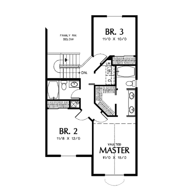 Dream House Plan - Country Floor Plan - Upper Floor Plan #48-307