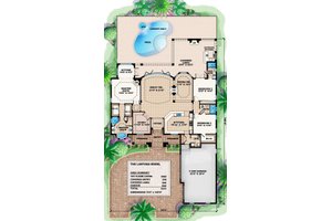 Floor Plan - Main Floor for Mediterranean House Plan #27-405 - 4 bed, 3 bath