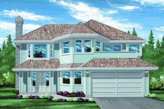 Exterior - Front Elevation for Traditional House Plan #47-176 - 3 bed, 2 bath