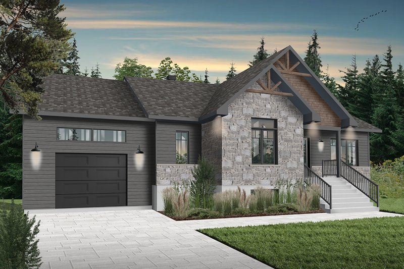 House Blueprint - Exterior - Front Elevation 3 for Country House Plan #23-2721 - 2 bed, 1 bath