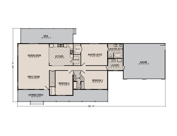 House Blueprint - Ranch Floor Plan - Main Floor Plan #1082-2