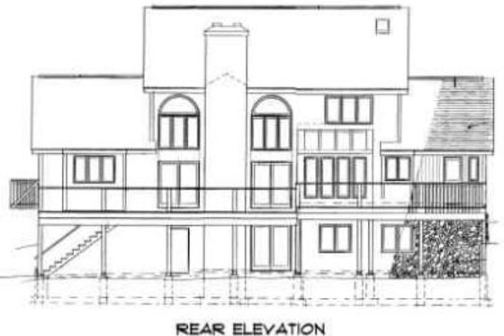 Exterior - Rear Elevation for Modern House Plan #75-125 - 4 bed, 2.5 bath