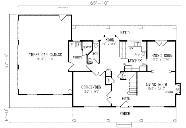 Southern Floor Plan - Main Floor Plan #1-490