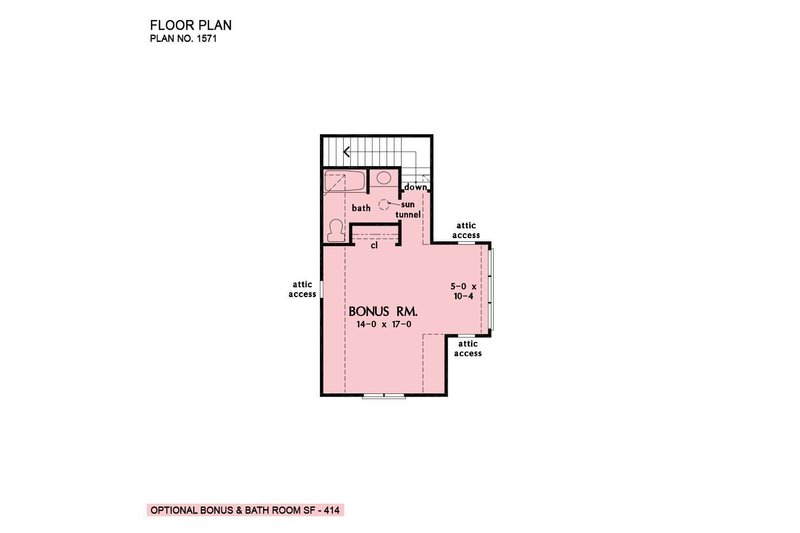 Dream House Plan - Floor Plan - Upper Floor for Ranch House Plan #929-1149 - 3 bed, 2 bath
