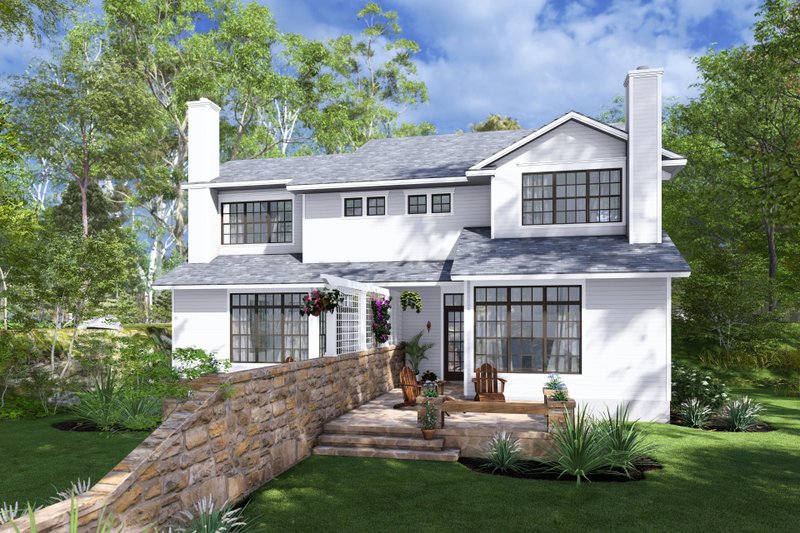 Dream House Plan - Exterior - Rear Elevation 1 for Colonial House Plan #120-288 - 6 bed, 6 bath