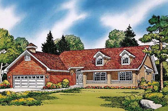 Exterior - Front Elevation for Traditional House Plan #312-339 - 3 bed, 2 bath