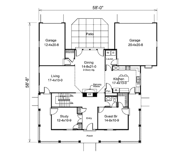 Farmhouse Floor Plan - Main Floor Plan #57-346