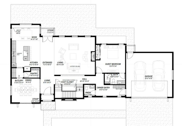 Architectural House Design - Traditional Floor Plan - Main Floor Plan #1069-38