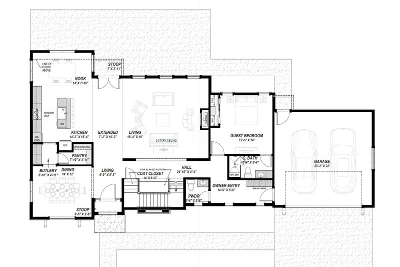 House Design - Floor Plan - Main Floor for Traditional House Plan #1069-38 - 4 bed, 3.5 bath