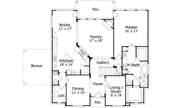 Traditional Floor Plan - Main Floor Plan #411-176
