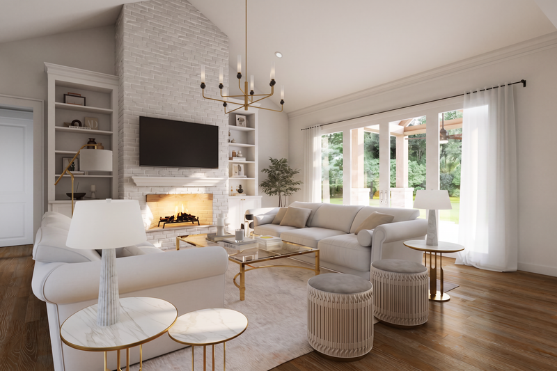 Dream House Plan - Interior - Family Room for Farmhouse House Plan #1117-47 - 3 bed, 2.5 bath