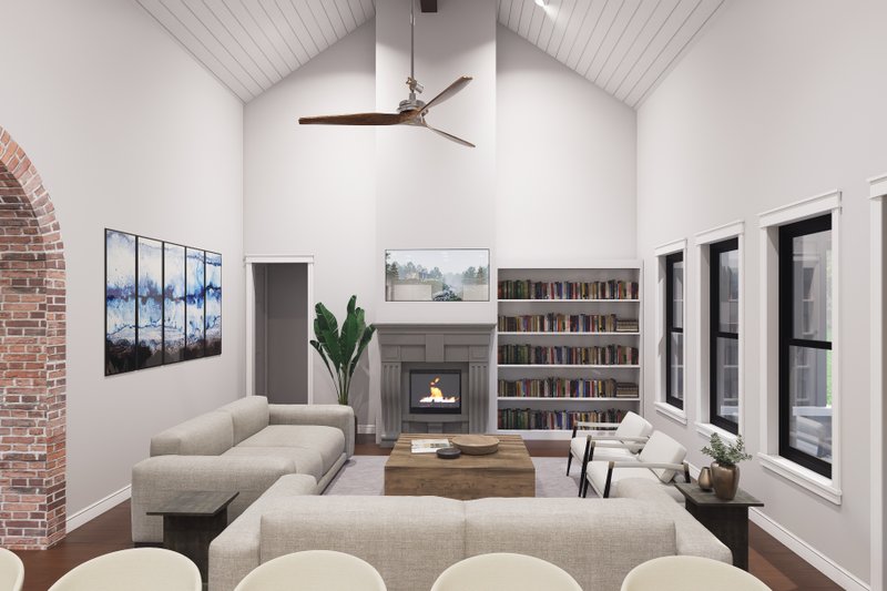 Architectural House Design - Interior - Family Room 1 for Farmhouse House Plan #932-1382 - 3 bed, 2.5 bath