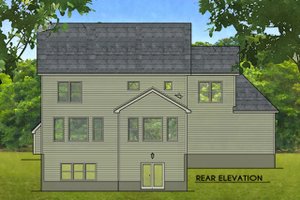 Exterior - Rear Elevation for Colonial House Plan #1010-215 - 4 bed, 2.5 bath