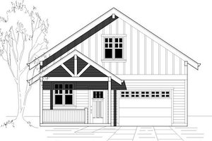 Exterior - Front Elevation for Country House Plan #423-35 - 3 bed, 2 bath