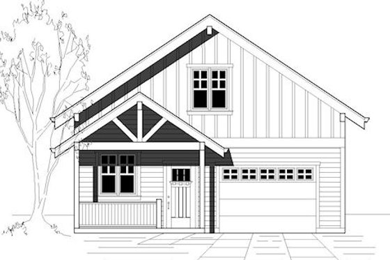 Exterior - Front Elevation for Country House Plan #423-35 - 3 bed, 2 bath