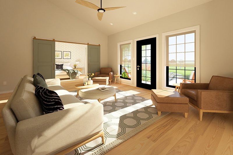 Dream House Plan - Interior - Family Room 2 for Farmhouse House Plan #126-238 - 2 bed, 2 bath