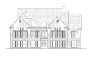 Country design with Craftsman details, rear elevation