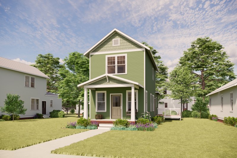 House Plan Design - Exterior - Front Elevation 2 for Prairie House Plan #936-54 - 3 bed, 2 bath