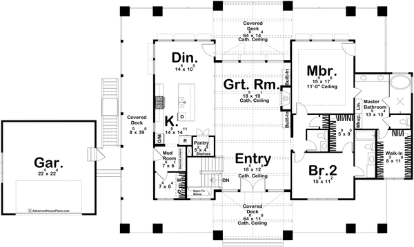 Home Plan - Beach Floor Plan - Main Floor Plan #455-291