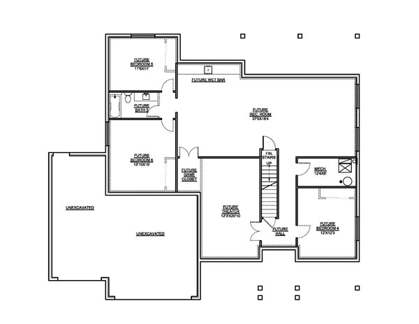 Home Plan - Farmhouse Floor Plan - Lower Floor Plan #1073-54