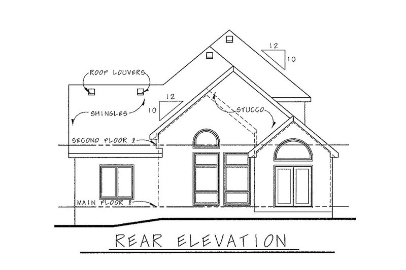 Dream House Plan - Exterior - Rear Elevation for European House Plan #20-1406 - 3 bed, 2.5 bath