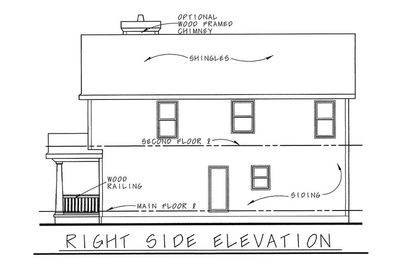 House Blueprint - Exterior - Front Elevation 3 for Traditional House Plan #20-1702 - 3 bed, 3 bath