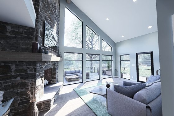 Interior - Family Room 1 for Modern House Plan #923-399 - 3 bed, 2 bath