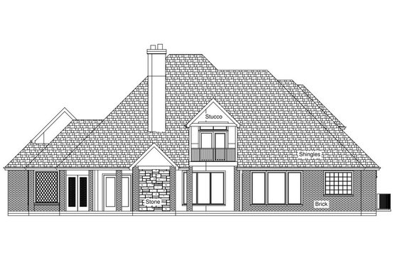 Exterior - Other Elevation for European House Plan #408-106 - 3 bed, 4 bath
