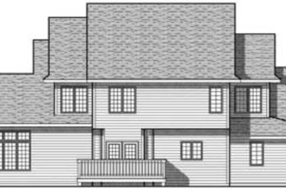 Exterior - Rear Elevation for Traditional House Plan #70-624 - 3 bed, 2.5 bath
