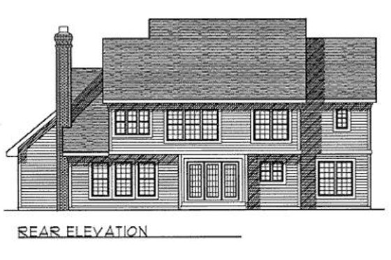 Exterior - Rear Elevation for Traditional House Plan #70-441 - 4 bed, 3.5 bath