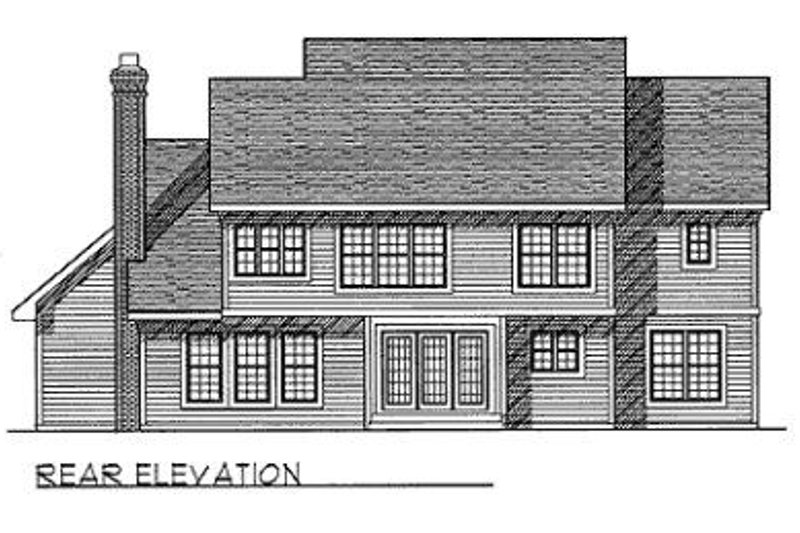 Home Plan - Exterior - Rear Elevation for Traditional House Plan #70-441 - 4 bed, 3.5 bath