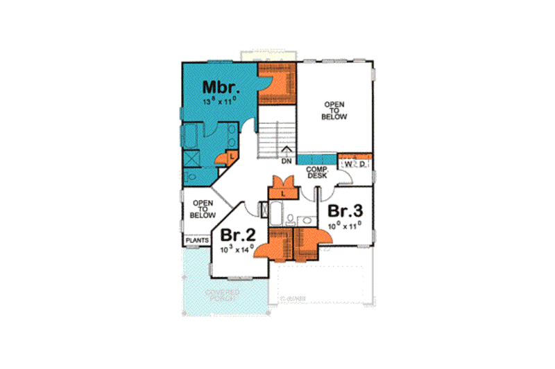 Dream House Plan - Floor Plan - Upper Floor for Traditional House Plan #20-1740 - 3 bed, 3 bath
