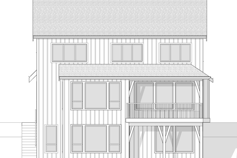 Dream House Plan - Exterior - Rear Elevation 1 for Farmhouse House Plan #1114-14 - 4 bed, 2.5 bath