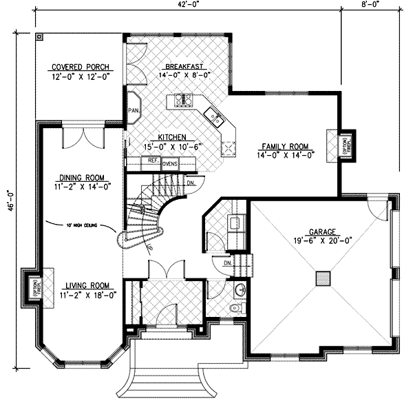 European Floor Plan - Main Floor Plan #138-116