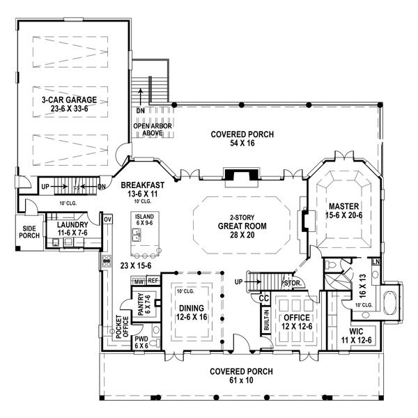 Dream House Plan - Country Floor Plan - Main Floor Plan #119-216