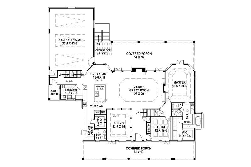 House Plan Design - Floor Plan - Main Floor for Country House Plan #119-216 - 4 bed, 3.5 bath
