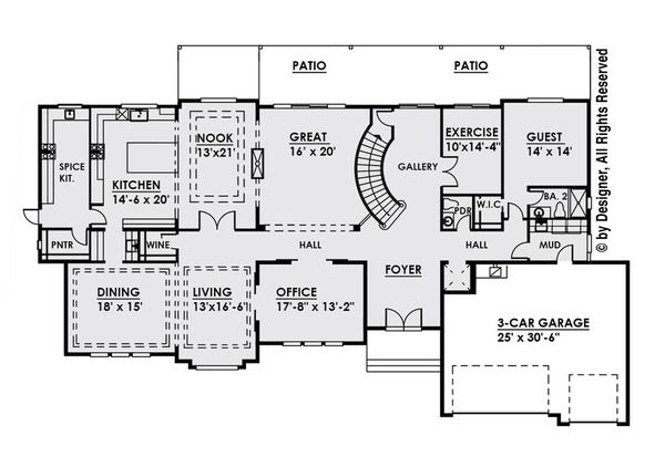 House Design - Contemporary Floor Plan - Main Floor Plan #1066-30