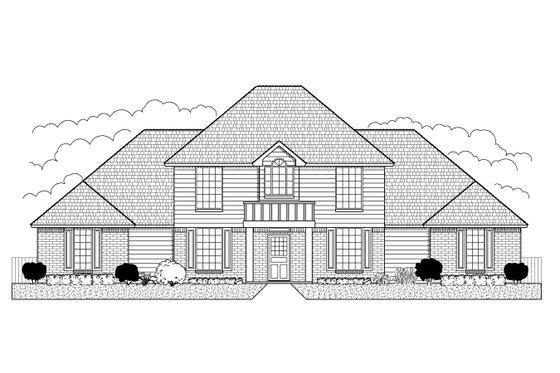Exterior - Front Elevation for Colonial House Plan #65-250 - 4 bed, 4 bath
