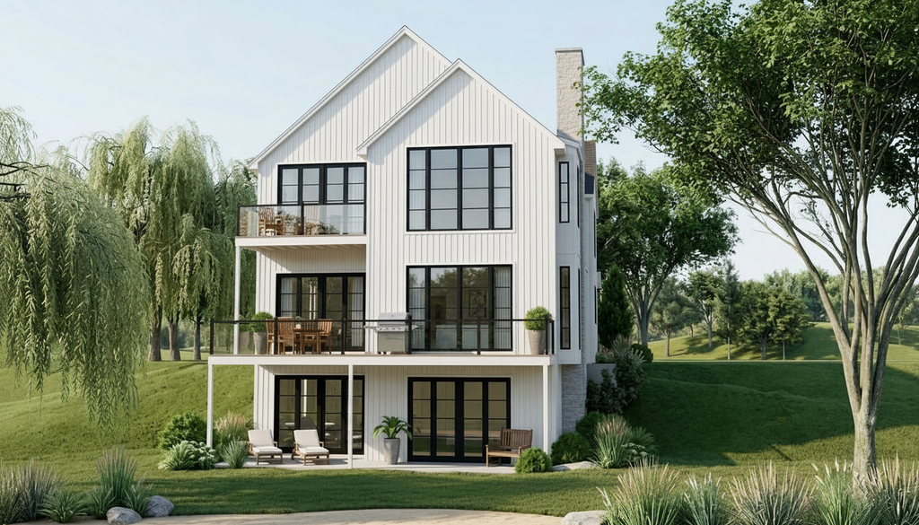 Exterior - Rear Elevation 2 for European House Plan #1064-347 - 3 bed, 3.5 bath