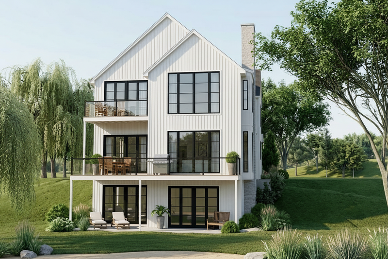 Dream House Plan - Exterior - Rear Elevation 2 for European House Plan #1064-347 - 3 bed, 3.5 bath