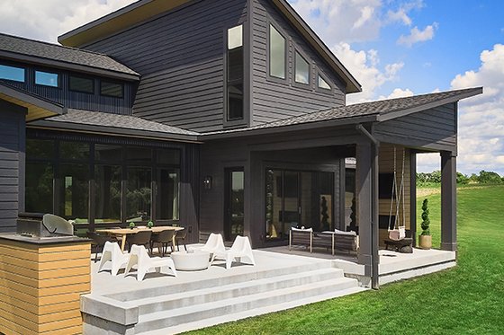 Exterior - Rear Elevation for Contemporary House Plan #928-372 - 4 bed, 3.5 bath