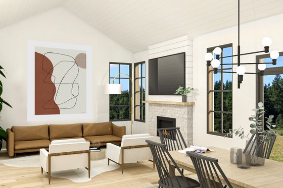 Interior - Family Room for Farmhouse House Plan #23-2729 - 3 bed, 1 bath