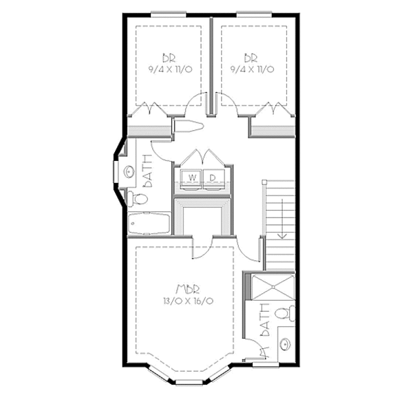 Traditional Floor Plan - Upper Floor Plan #423-31