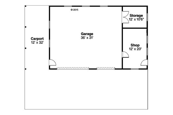 Floor Plan - Main Floor for Prairie House Plan #124-994, 0 bath