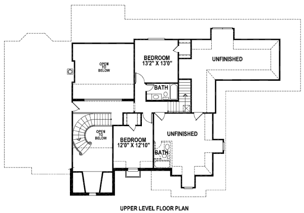 European Floor Plan - Upper Floor Plan #141-190