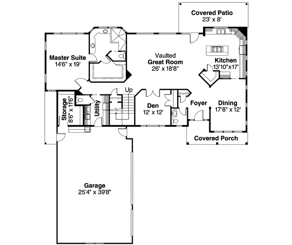 Home Plan - Traditional Floor Plan - Main Floor Plan #124-518